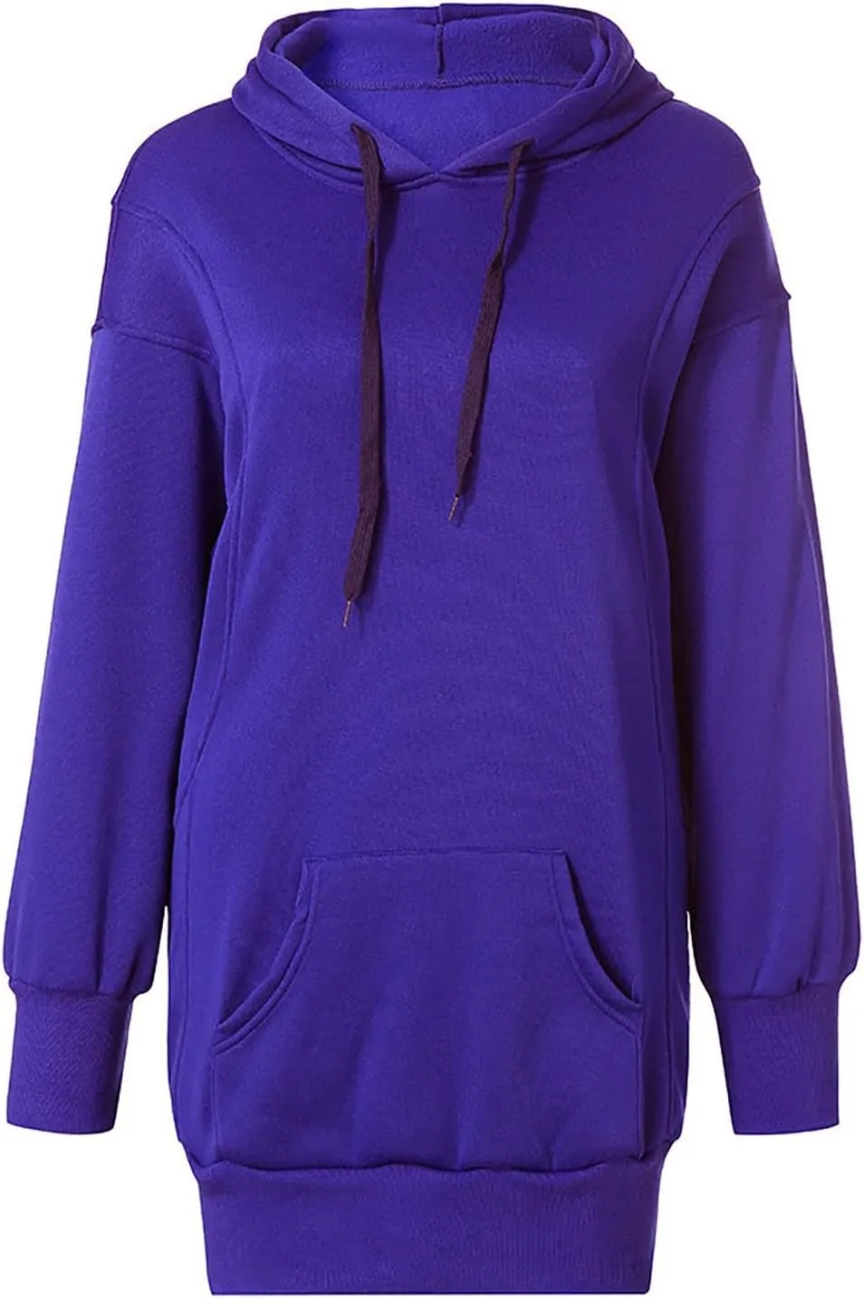 Women Casual Hoodies Long Sleeve Drawstring Hooded Sweatshirts Dress Plus Size Loose Fitting Lightweight Pullover Top