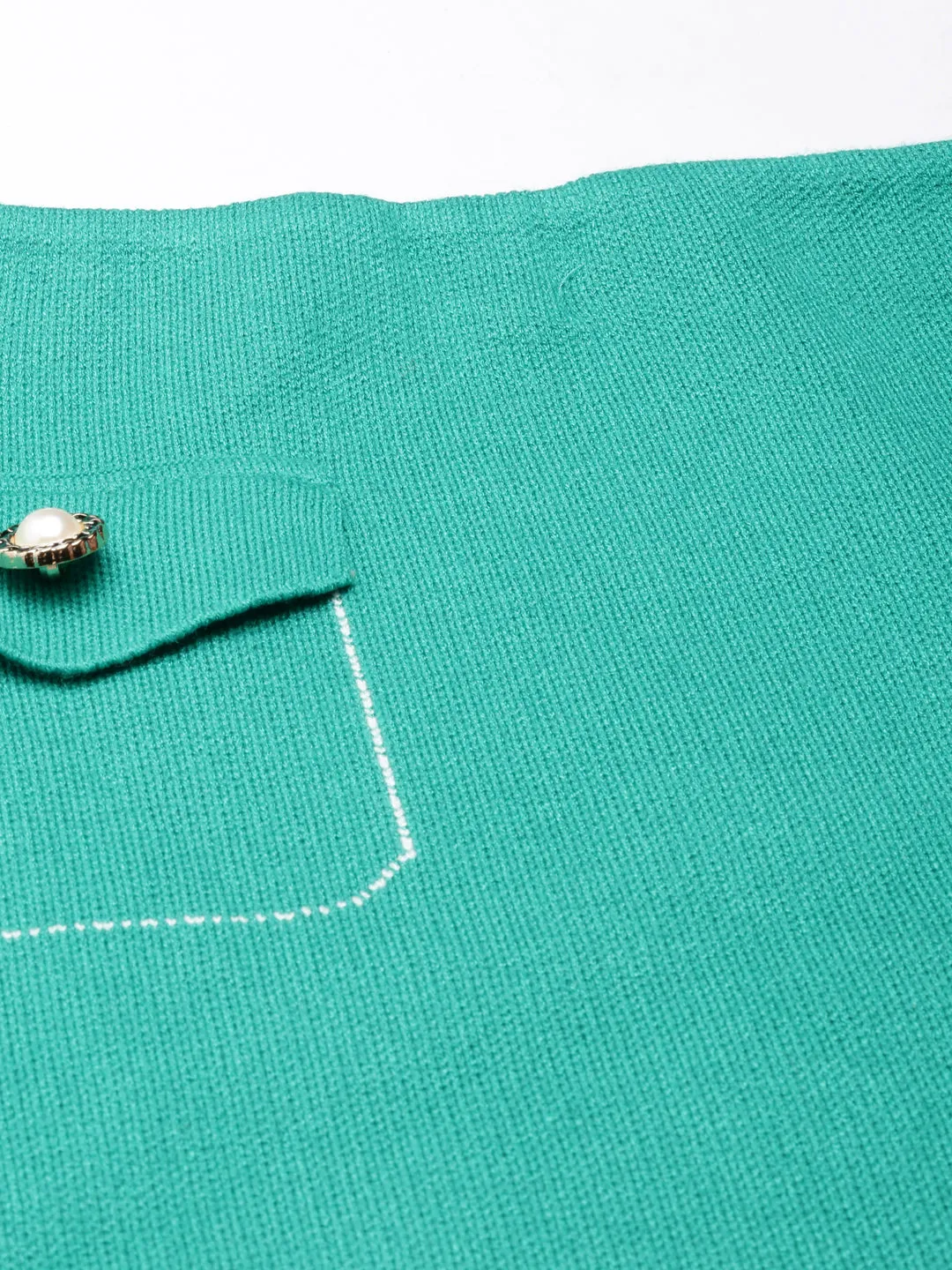Women Green Mini Pocket Pencil Skirts
