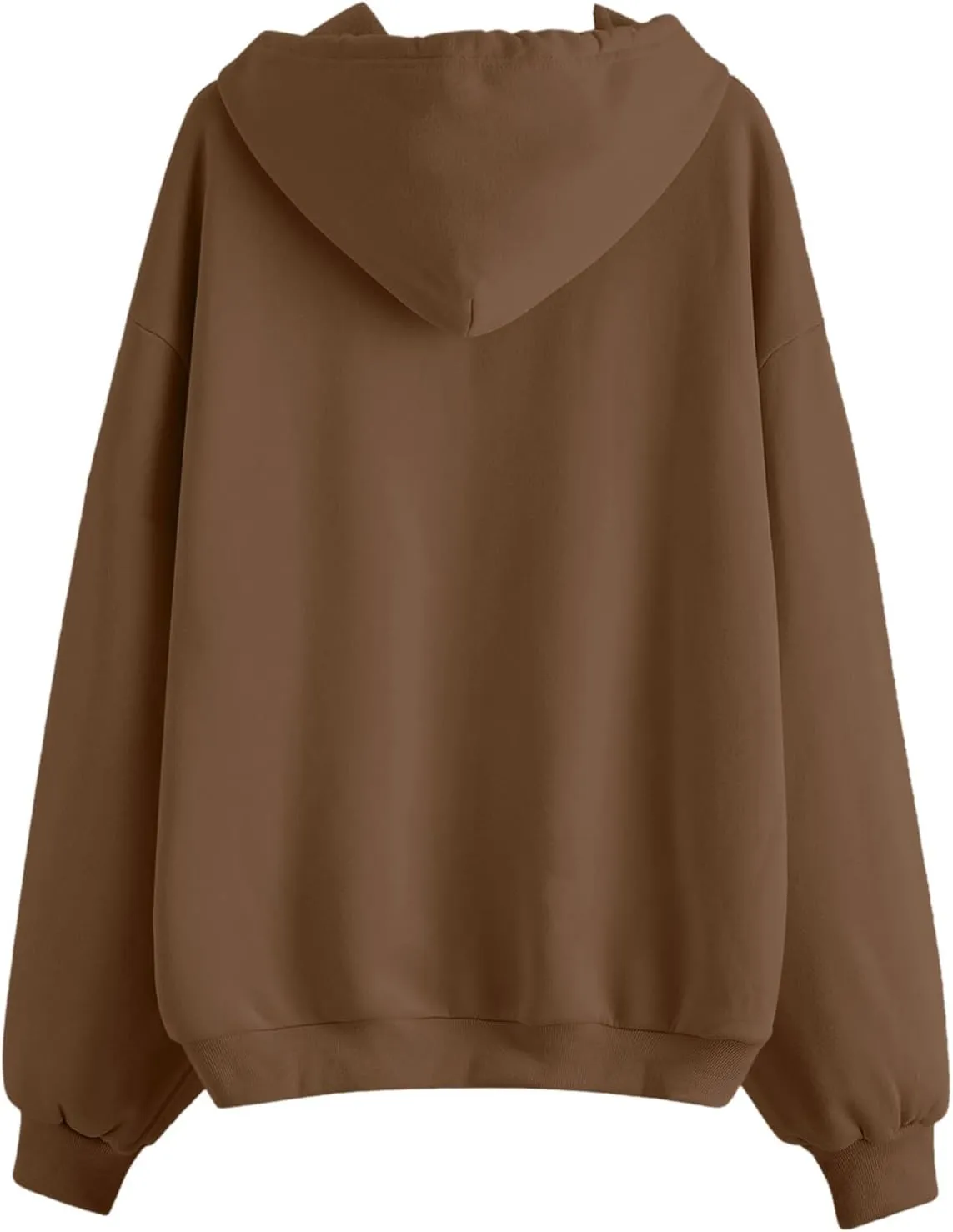 Women Oversized Hoodies Sweatshirts Solid Zipper Long Sleeve Jacket Tops Pullover Drawstring Trendy Outfit with Pocket