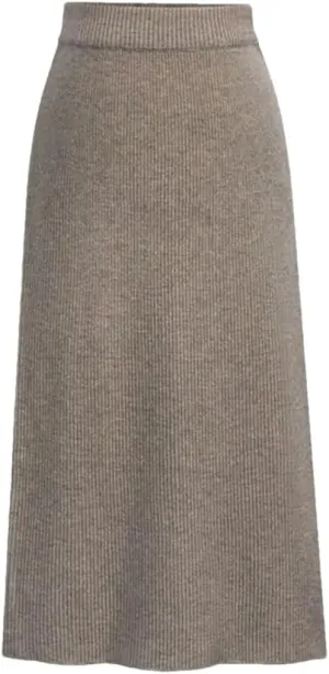 Women Solid Knit Pencil Skirt High Waist Elastic Casual Split Midi Skirts Autumn Winter
