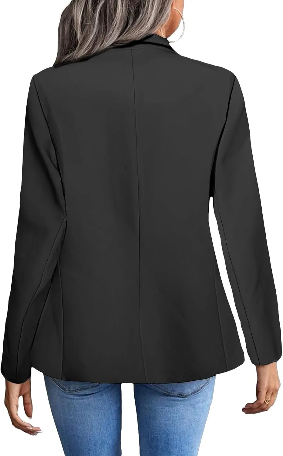 Women's 2024 Spring Casual Blazer Jackets Long Sleeve Lapel Pocket Loose Fit Work Casual Blazers Outerwear
