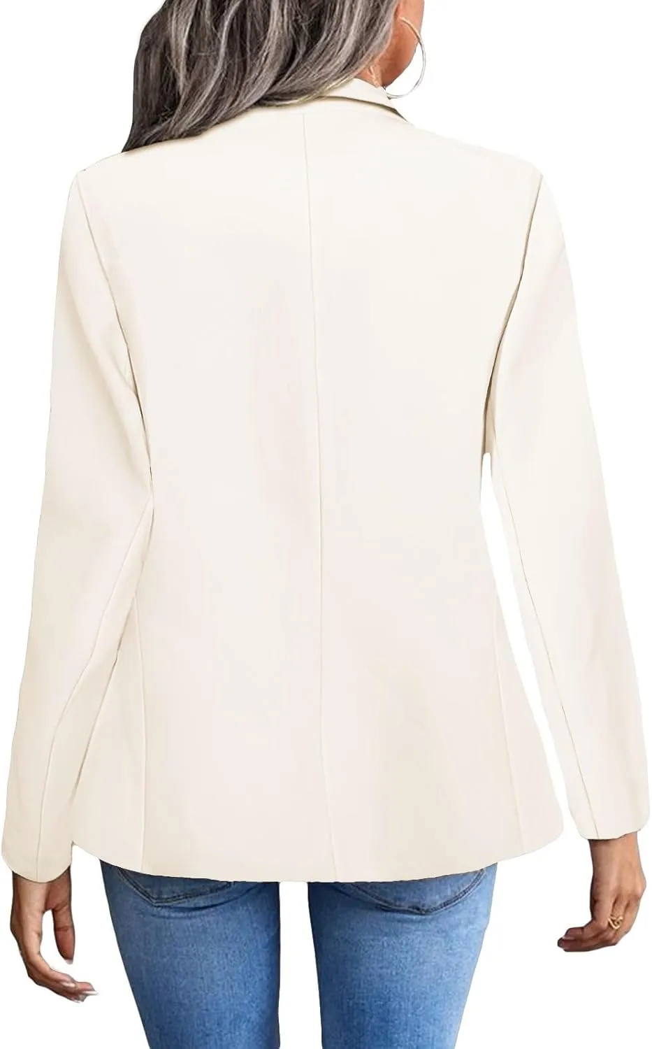 Women's 2024 Spring Casual Blazer Jackets Long Sleeve Lapel Pocket Loose Fit Work Casual Blazers Outerwear
