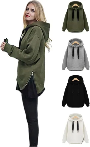 Women's Casual Oversized Hoodie Loose Fit Long Sleeve Drawstring Sweatshirt Fall Long Fleece Pullover Hoodies Coats