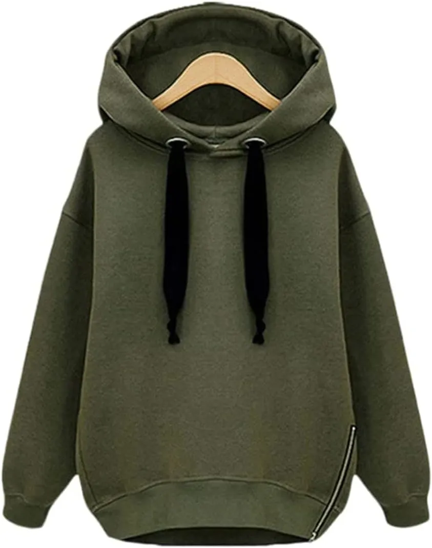 Women's Casual Oversized Hoodie Loose Fit Long Sleeve Drawstring Sweatshirt Fall Long Fleece Pullover Hoodies Coats