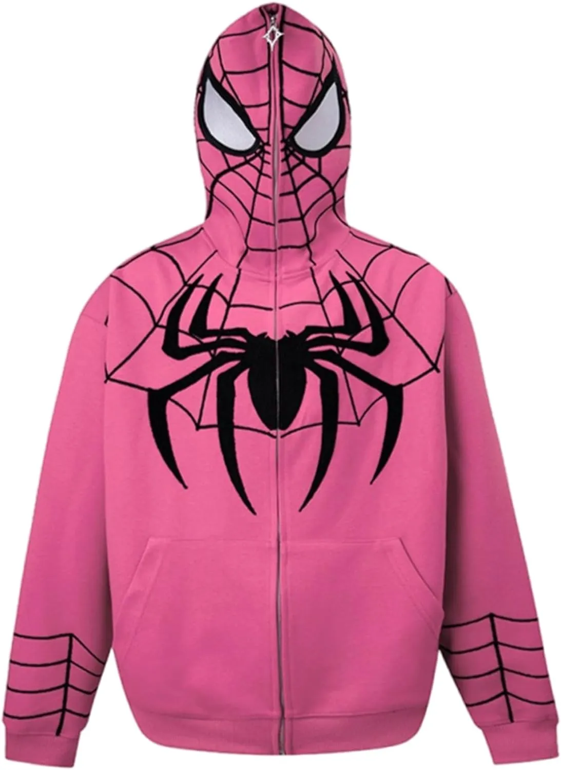 Womens Fashion Y2K Hoodies Long Sleeve Full Zip Up Sweatshirts Halloween Spider Graphic Oversize Pullover Goth Jacket