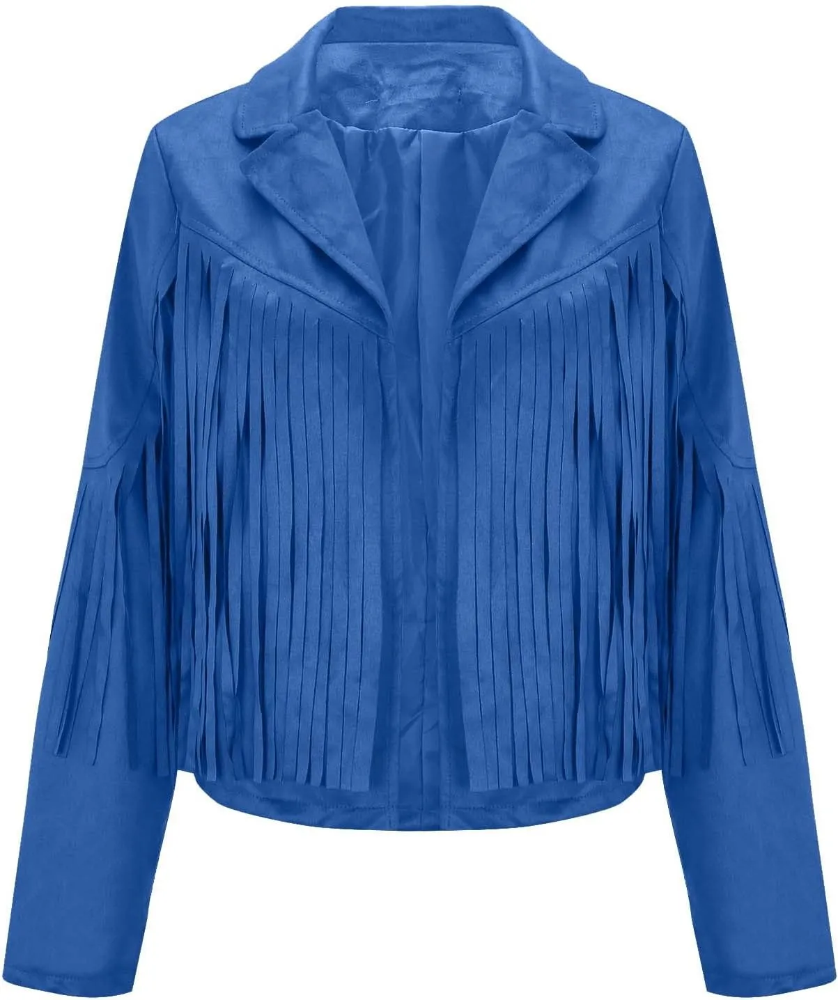 Women's Fringe Faux Suede Leather Jackets 2025 Fashion Tassel Motorcycle Cropped Coats Trendy Cardigan Outwear