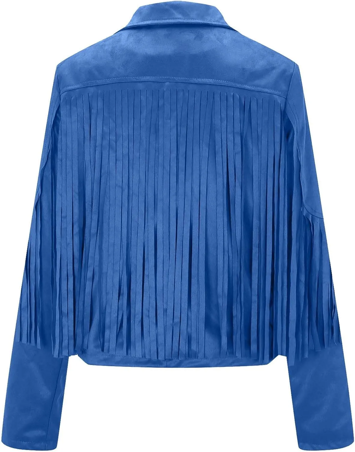 Women's Fringe Faux Suede Leather Jackets 2025 Fashion Tassel Motorcycle Cropped Coats Trendy Cardigan Outwear