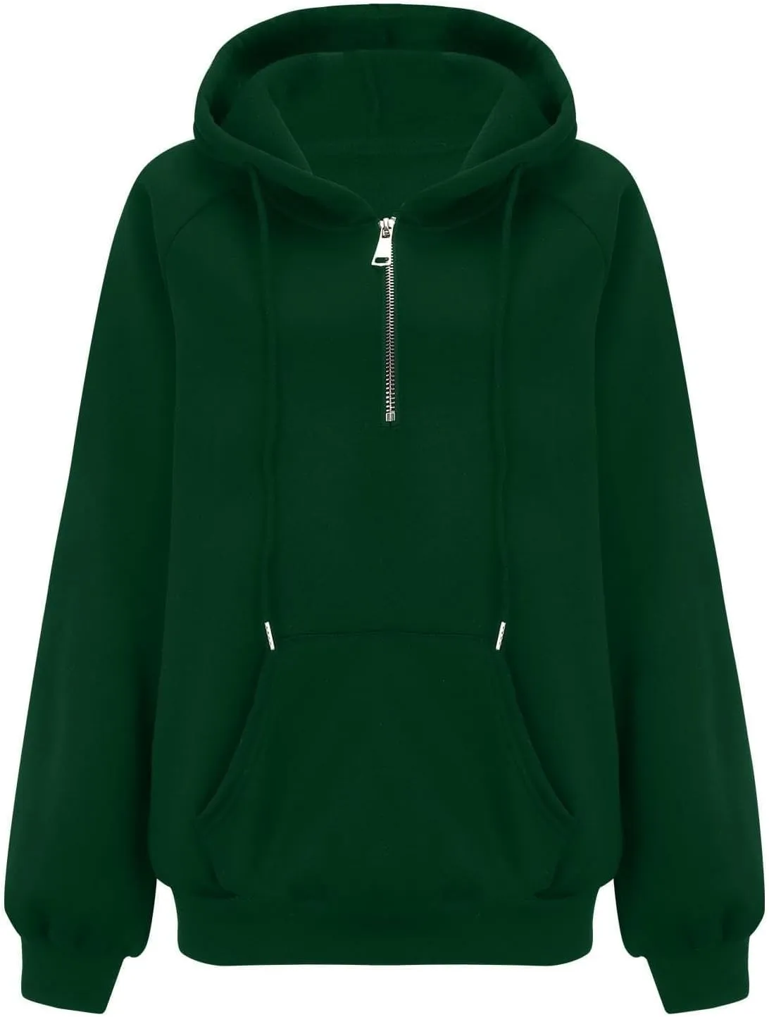 Womens Half Zip Hoodies Cropped Pullover Casual Long Sleeve Hooded Sweatshirts Quarter Zipper Sweatshirt Fall Clothes