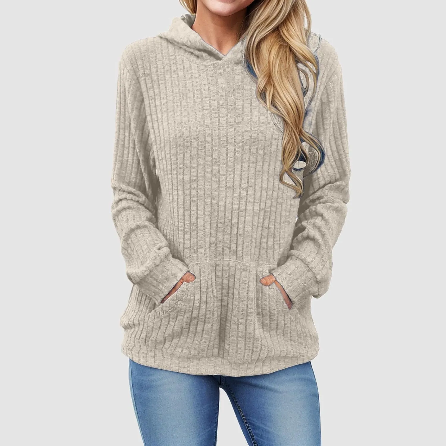 Women's Hoodie Womens Pullover Sweaters Women's Oversized Sweatshirt Crew Neck Long Sleeve Casual Pullover with