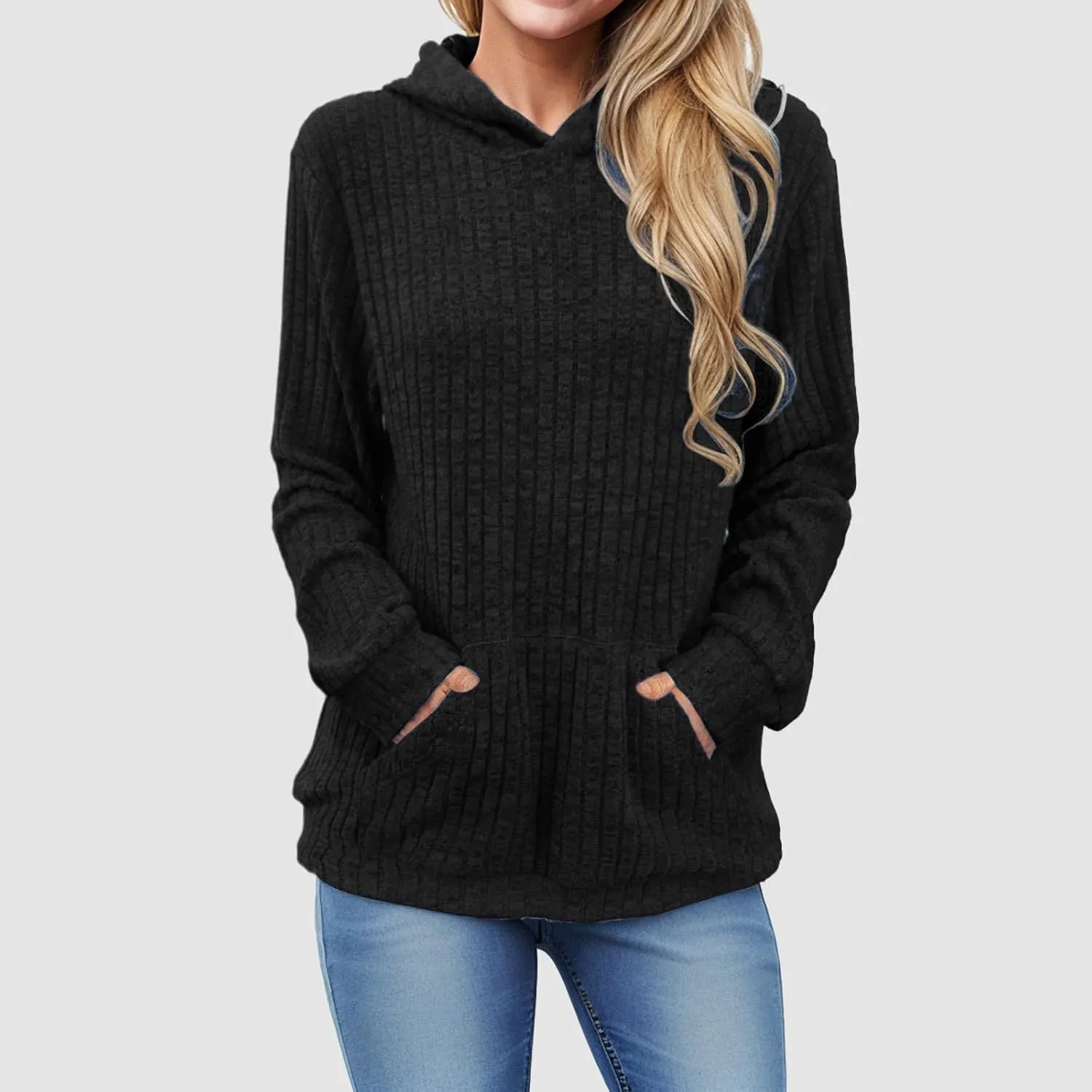 Women's Hoodie Womens Pullover Sweaters Women's Oversized Sweatshirt Crew Neck Long Sleeve Casual Pullover with