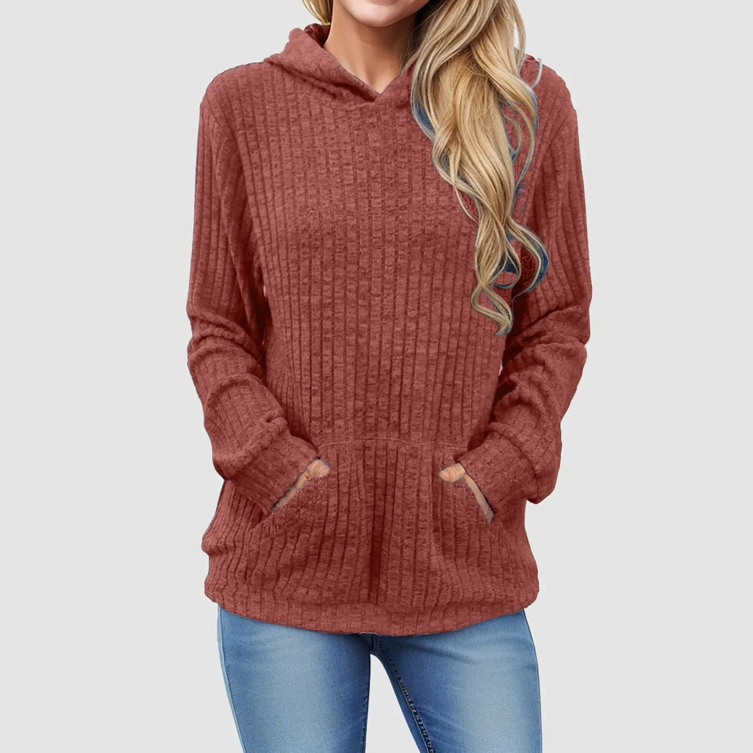 Women's Hoodie Womens Pullover Sweaters Women's Oversized Sweatshirt Crew Neck Long Sleeve Casual Pullover with