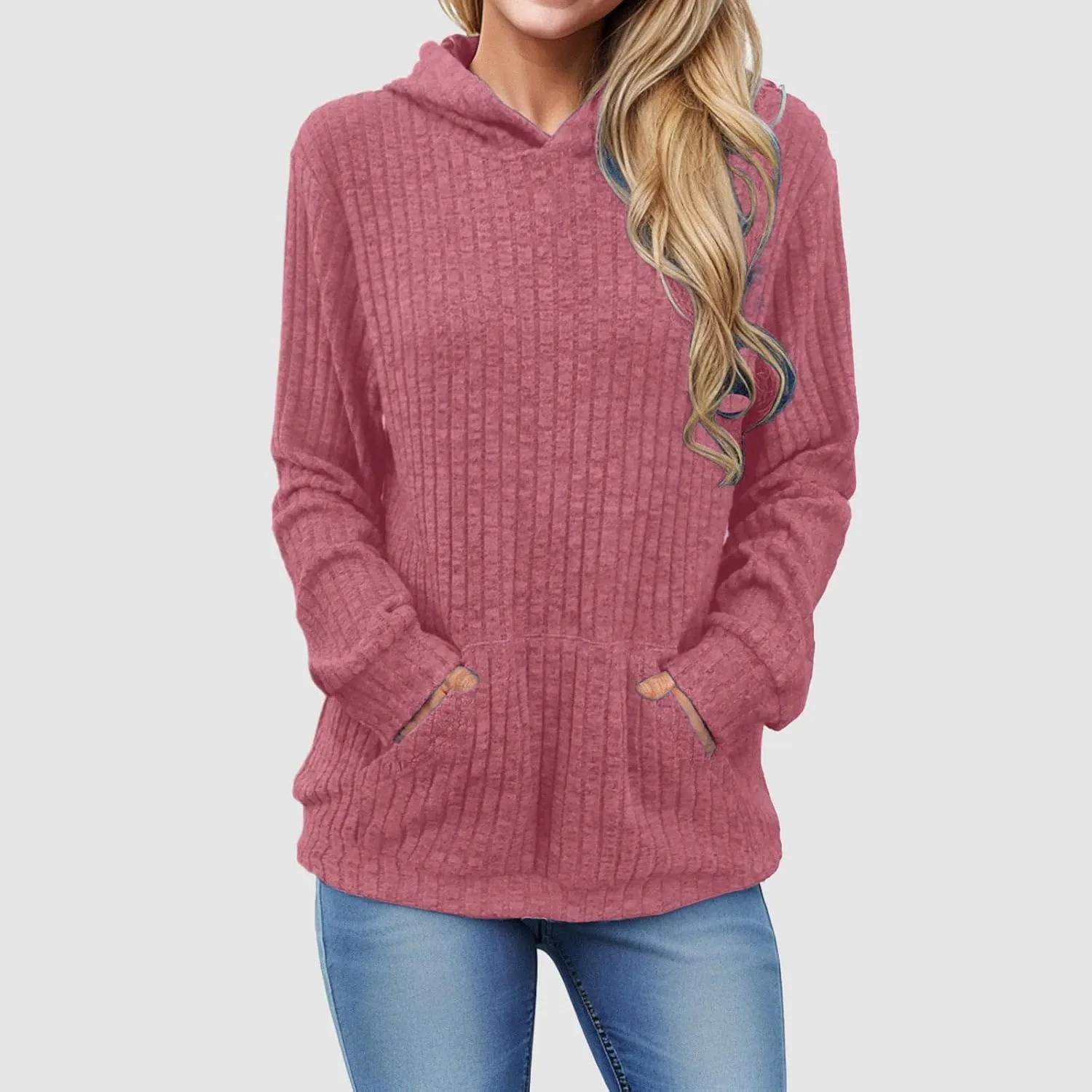 Women's Hoodie Womens Pullover Sweaters Women's Oversized Sweatshirt Crew Neck Long Sleeve Casual Pullover with