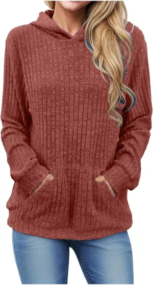 Women's Hoodie Womens Pullover Sweaters Women's Oversized Sweatshirt Crew Neck Long Sleeve Casual Pullover with