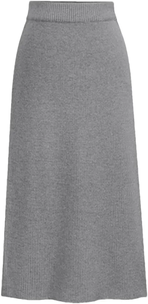 Womens Knit Pencil Skirt High Waist Skirts Knited Split Midi Skirt for