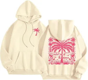 Womens Letter Print Oversized Hoodies Sweatshirts Casual Long Sleeve Pullover Tops with Pocket Fashion Outfits Clothes