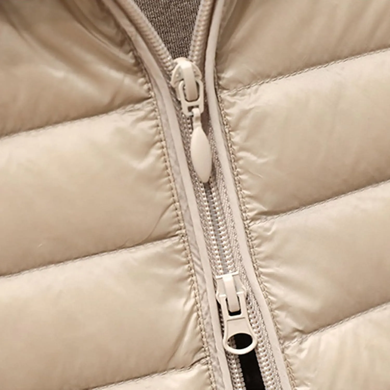 Womens Long Puffer Vests Quilted Vest Zipper Sleeveless Cotton Padded Coats Fashion Warm Jackets with Pockets
