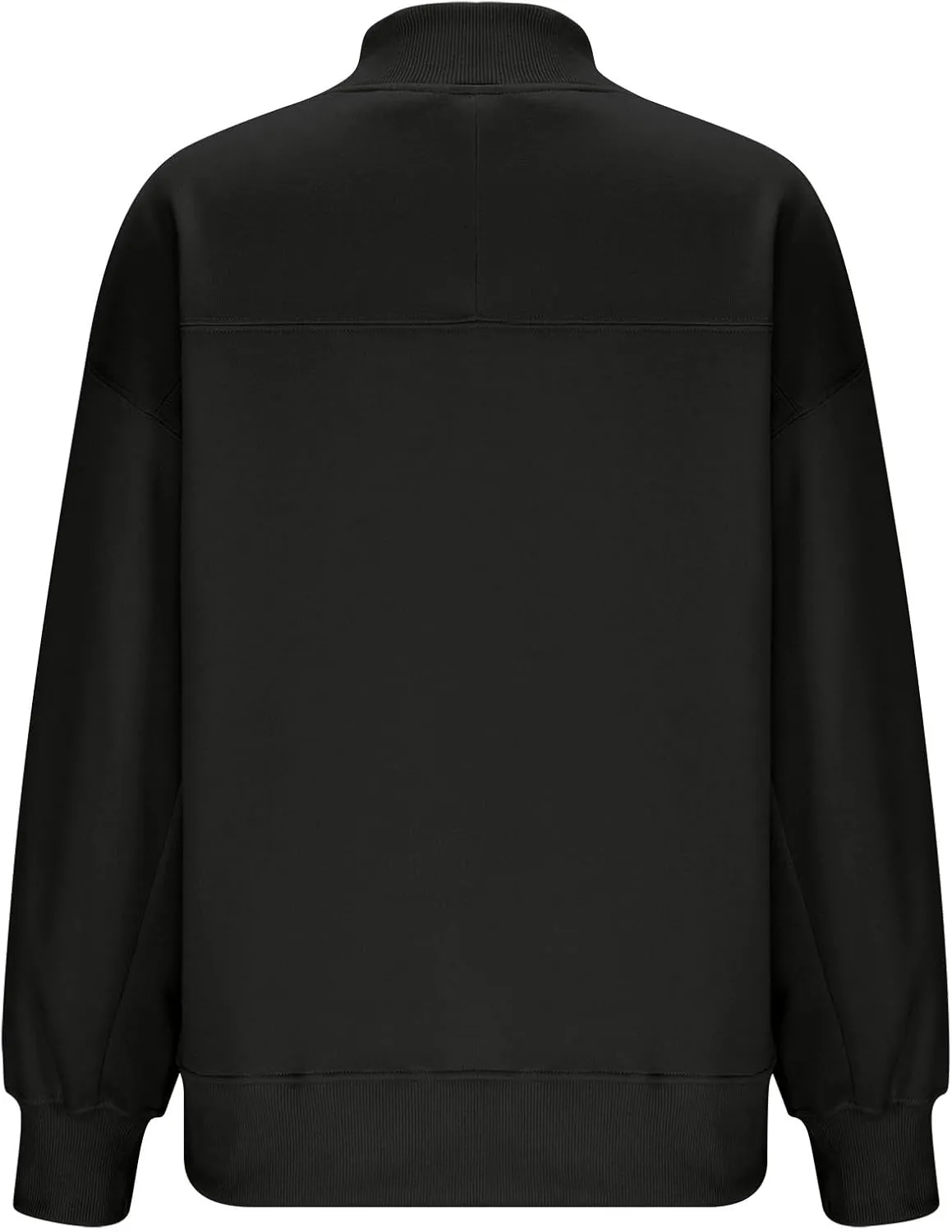 Womens Mock Neck Oversized Sweatshirts with Pockets Fleece Tops Pullover No Hood Sweater for Cold Freezing Weather