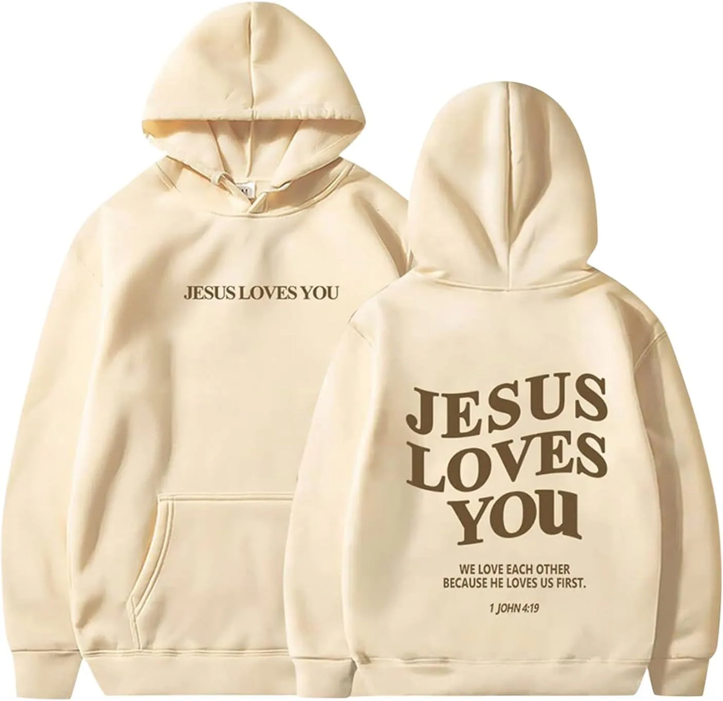 Womens Oversized Print Hoodies Preppy Long Sleeved Graphic Drawstring Sweatshirts Loose Casual Outfit Tops with Pocket