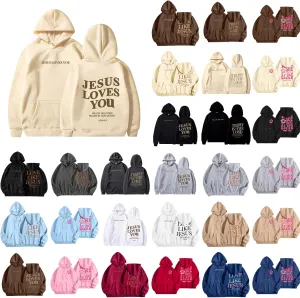 Womens Oversized Print Hoodies Preppy Long Sleeved Graphic Drawstring Sweatshirts Loose Casual Outfit Tops with Pocket