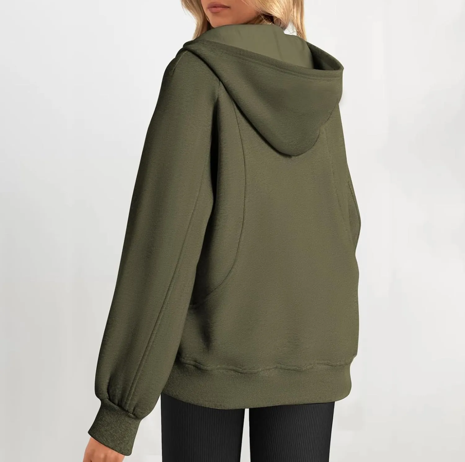 Women's Oversized Sweatshirts Long Sleeve Half Zip Fleece Pullover Tops Trendy Solid Color Fall Winter Clothes