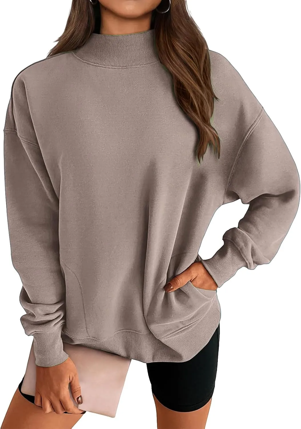 Womens Oversized Sweatshirts Turtleneck Pullover Long Sleeve Sweatshirt Casual Loose Tops Fall Fashion Outfits