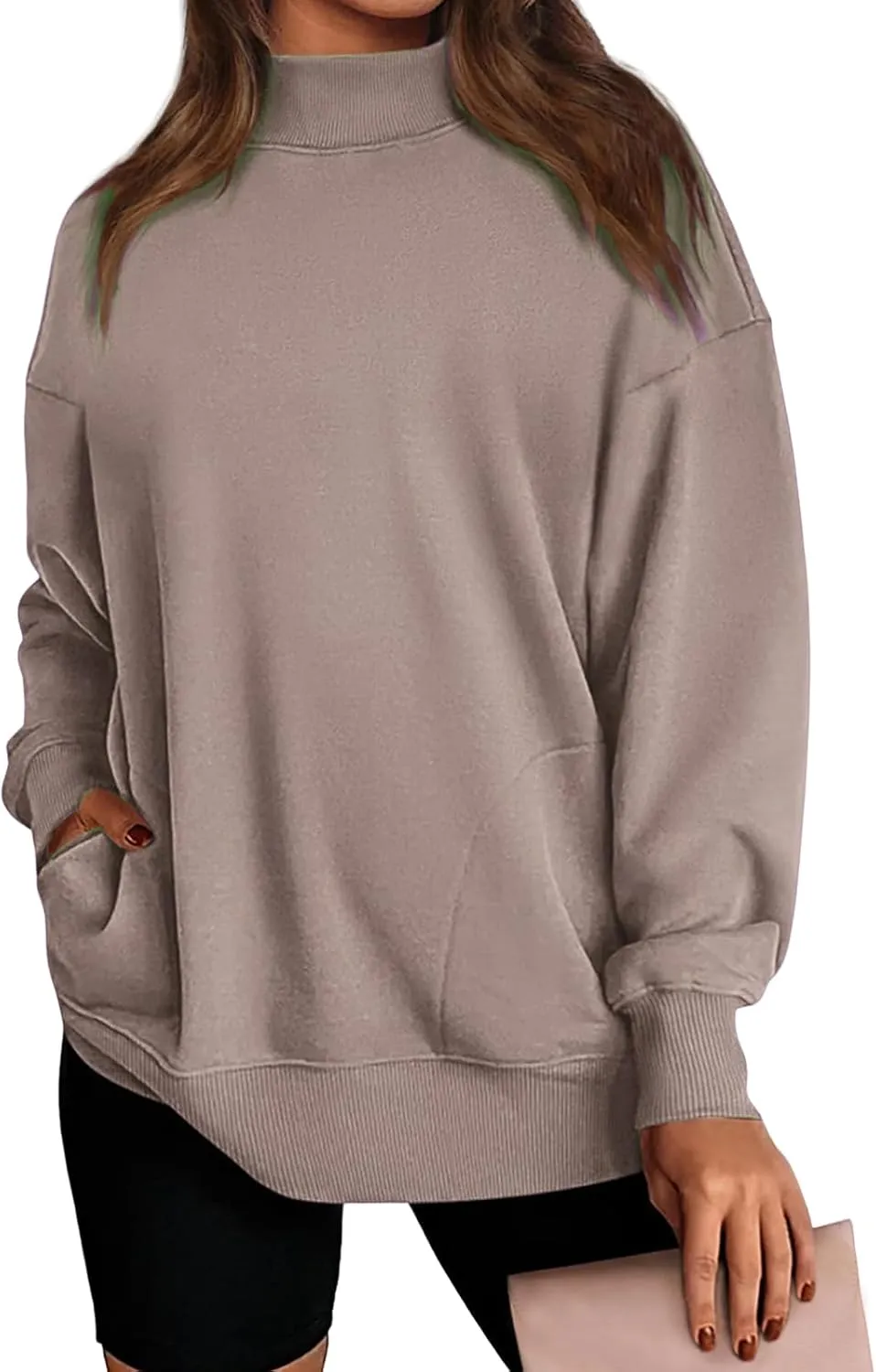 Womens Oversized Sweatshirts Turtleneck Pullover Long Sleeve Sweatshirt Casual Loose Tops Fall Fashion Outfits