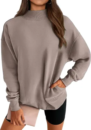 Womens Oversized Sweatshirts Turtleneck Pullover Long Sleeve Sweatshirt Casual Loose Tops Fall Fashion Outfits