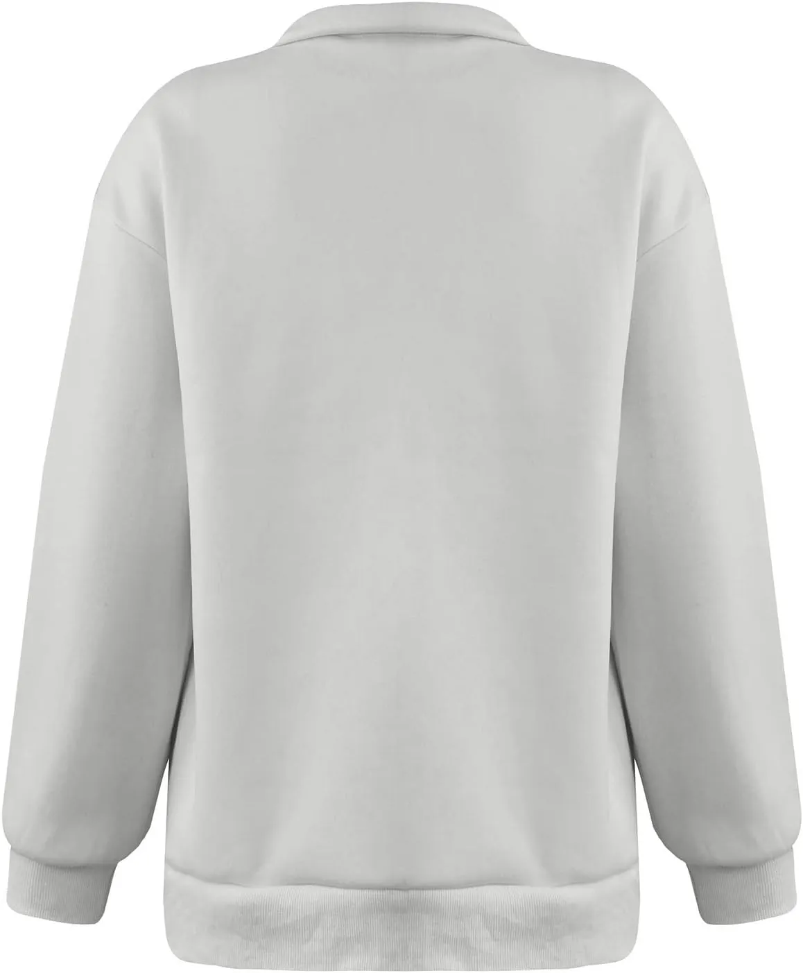 Womens Quarter Zip Pullover Loose Collared Oversized Sweatshirt Preppy Long Sleeve Fleece Hoodie Sweater for Teen Girl
