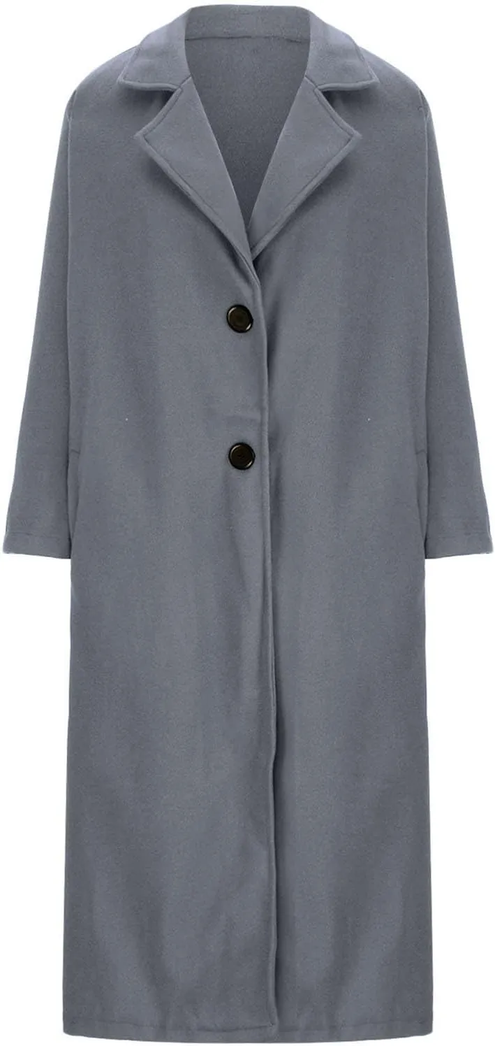 Women's Trench Coat 2024 Fall Winter Trendy Plus Size Overcoat Classic Lapel Open Front Cardigan Wool Outwerar M-4XL