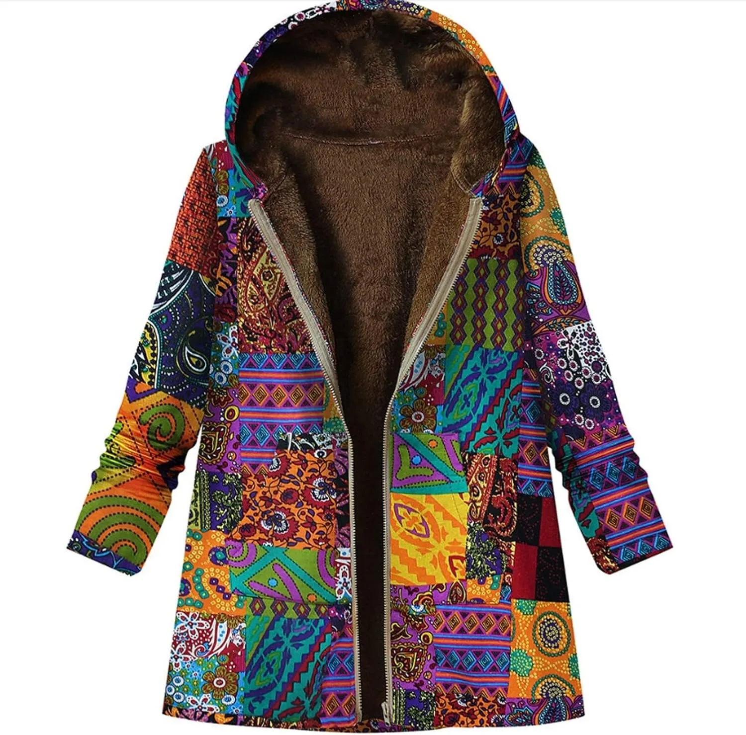 Women's Trench Short Jacket Coat Floral Print Jacket Chinese Style Patchwork Outwear
