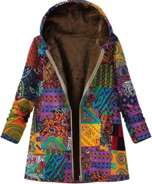 Women's Trench Short Jacket Coat Floral Print Jacket Chinese Style Patchwork Outwear