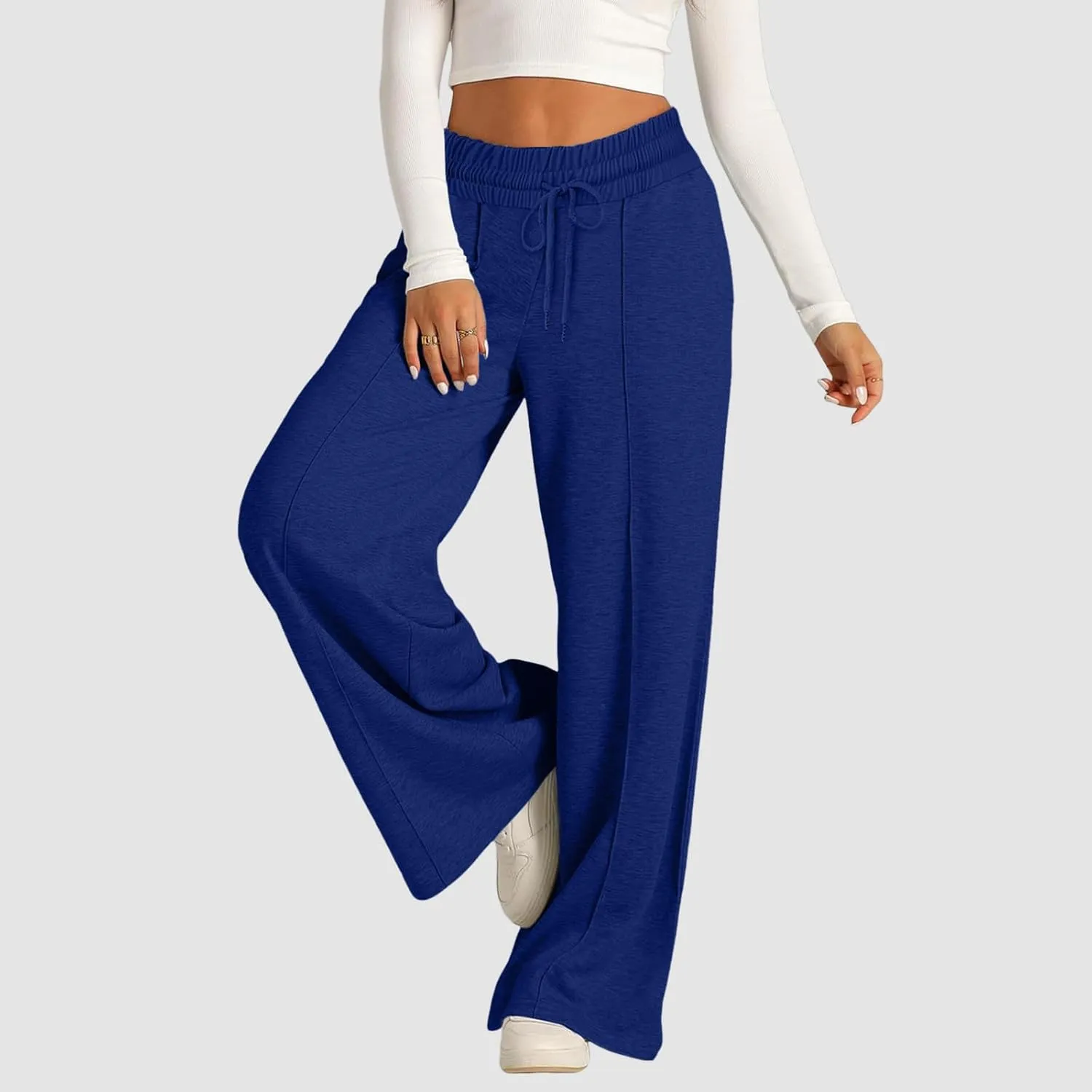 Womens Wide Leg Sweatpants Baggy Sweatpants 2025 Lightweight High Waist Drawstring Athletic Joggers with Pockets