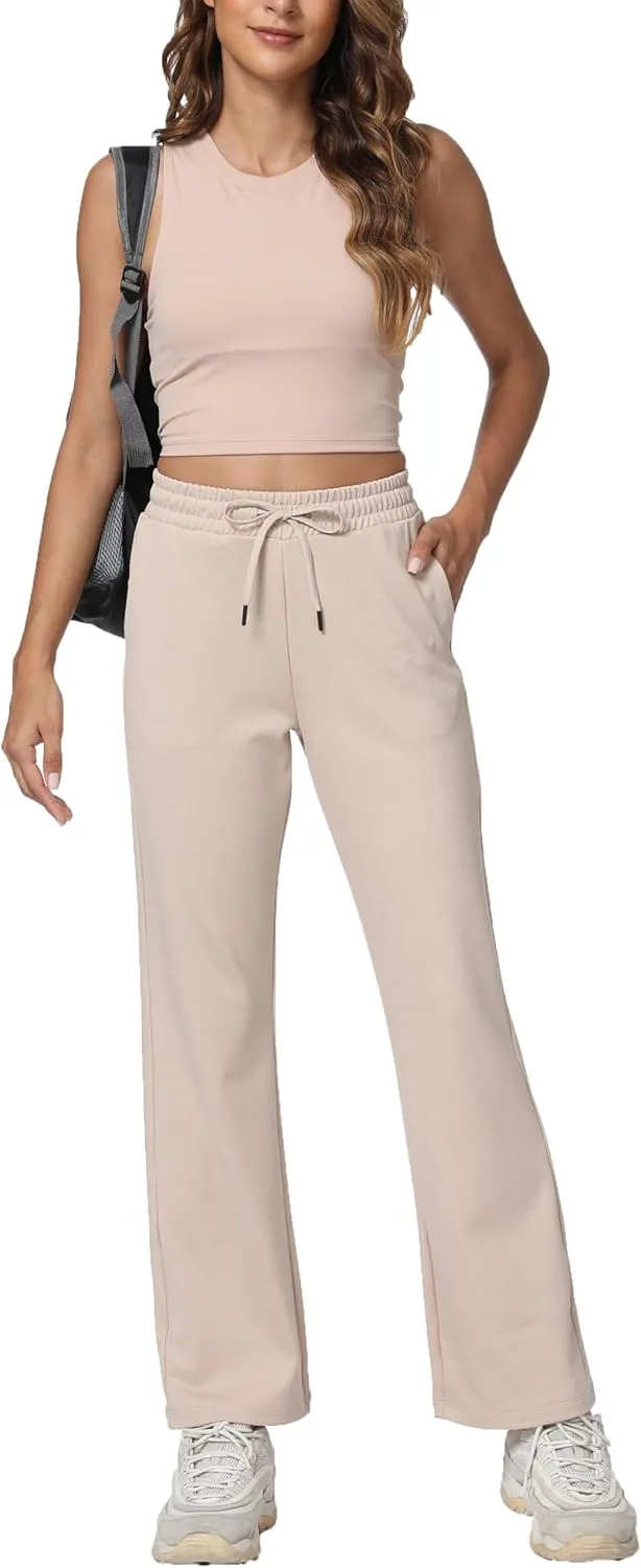 Women's Workout Joggers with Pockets-Quick Dry Athletic Lounge Pants for Hiking Yoga and Running