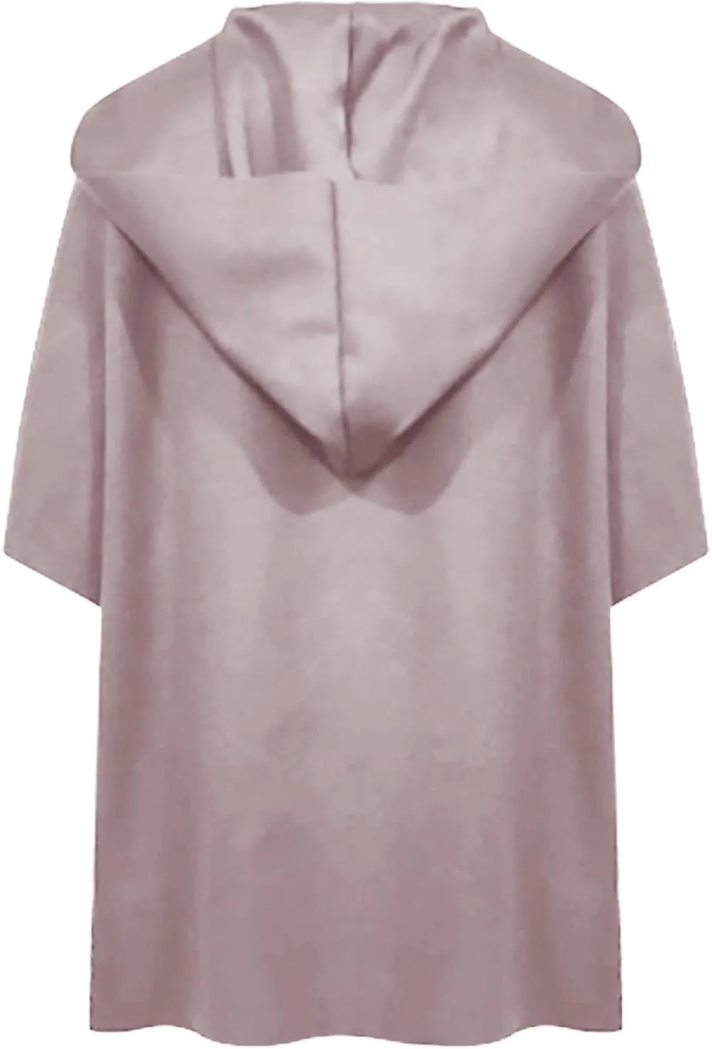XOWRTE Women's Half Sleeve Poncho Single Breasted Winter Casual Lightweight Cape Cloak Coat Waterproof Lapel Fashions Jacket
