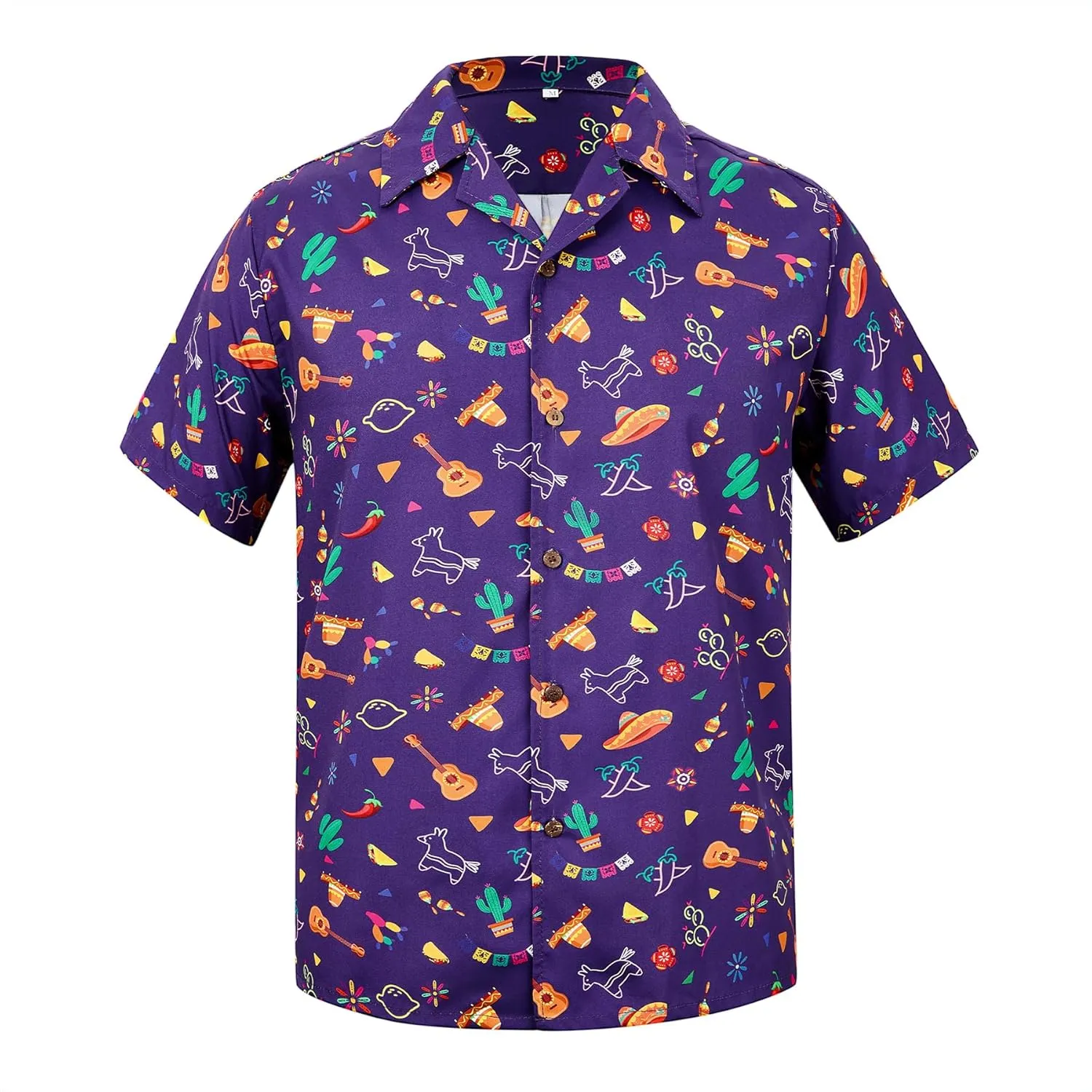 Zando 80s 90s Shirt for Men Retro Button Down Short Sleeve Shirt, Funny Shirt for Hawaiian Beach Disco Theme Party Outfit Top