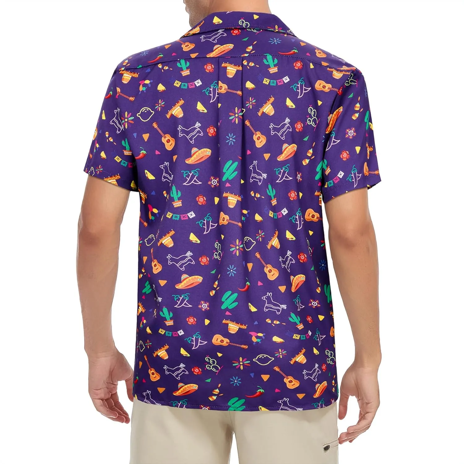 Zando 80s 90s Shirt for Men Retro Button Down Short Sleeve Shirt, Funny Shirt for Hawaiian Beach Disco Theme Party Outfit Top