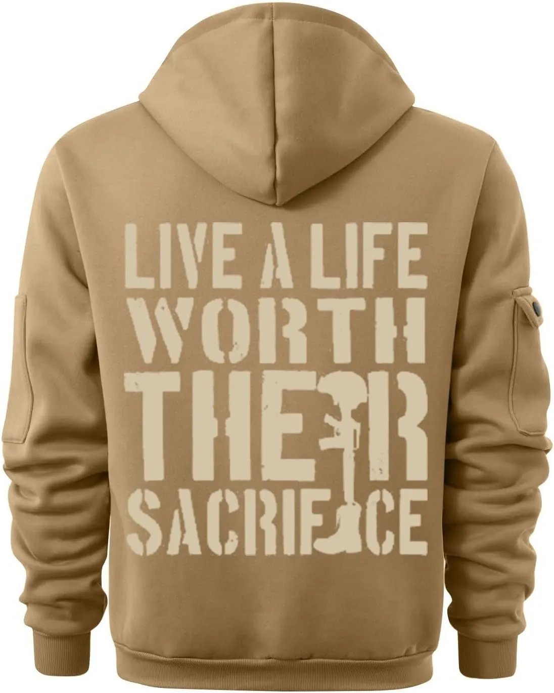 ZEFOTIM Hoodie for Men Drawstring 1/4 Zip Hoodie Letter Print Graphic Pullover Casual Sweatshirt with Pockets