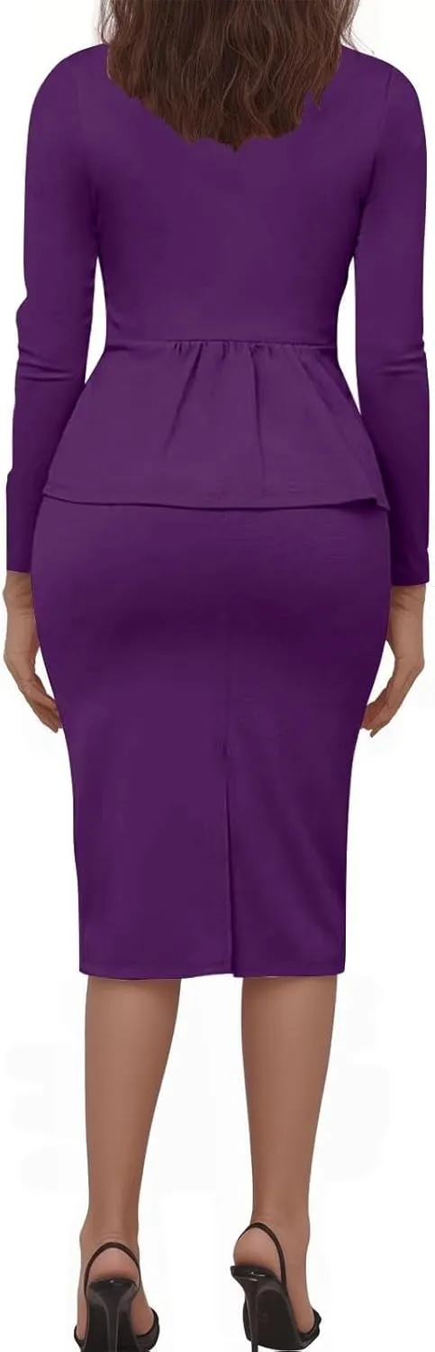 ZEFOTIM Pant/Skirt Suits for Women Dressy Business Blazers Solid Color Casual Short/Long Sleeve Two Piece Jackets