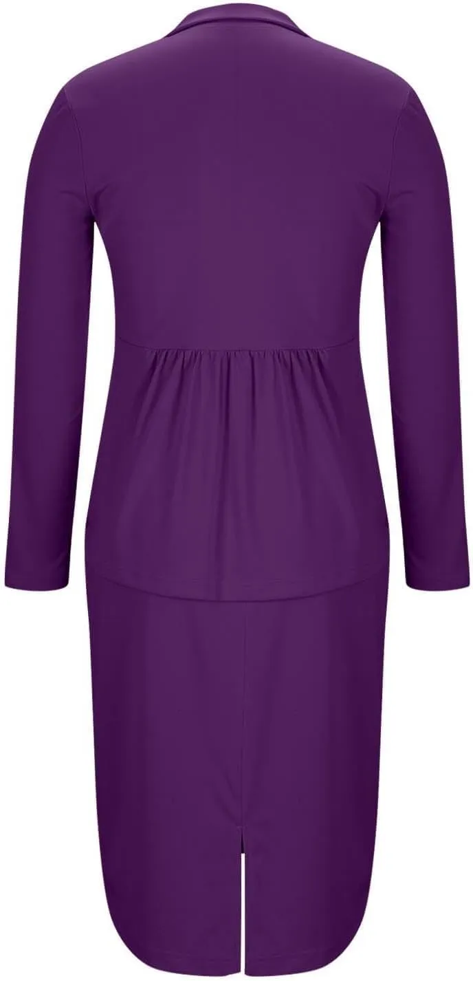 ZEFOTIM Pant/Skirt Suits for Women Dressy Business Blazers Solid Color Casual Short/Long Sleeve Two Piece Jackets