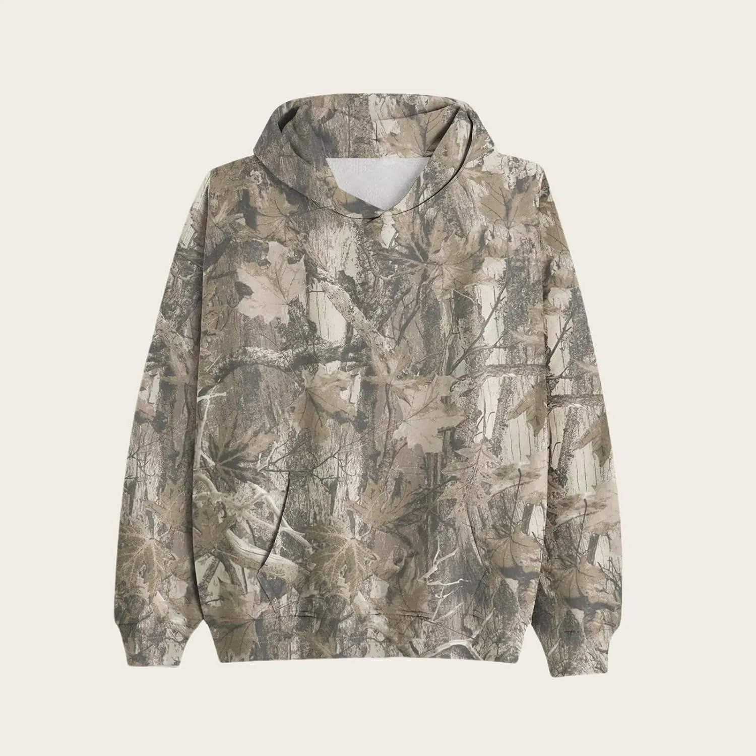 ZWRXW Womens Camo Hoodies Sweatshirts Maple Leaf Printed Fleece Oversized Pullover Casual Long Sleeve Tops with Pocket
